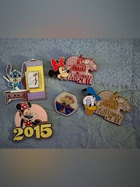 A lot of Disney collectible pins and stitch Tokyo Disneyland Duffy the bear
